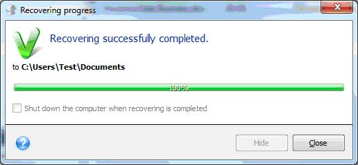 Recover Successfully Completed